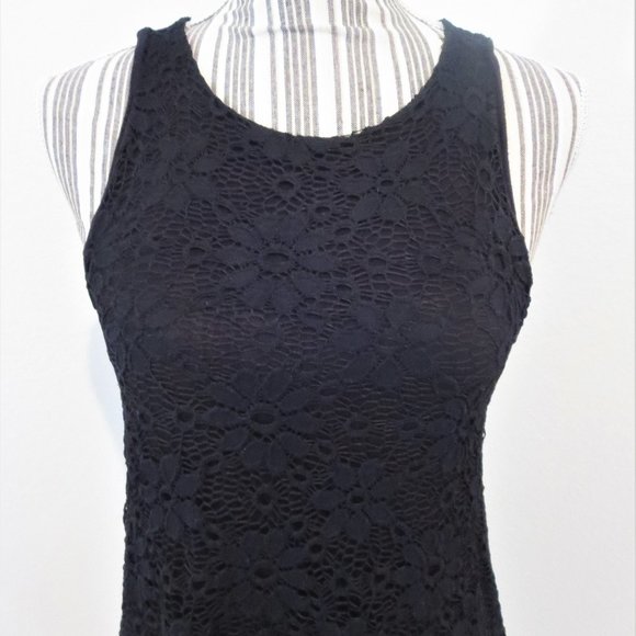 Ginger G Black Lace Overlay Sleeveless Dress - Picture 3 of 6